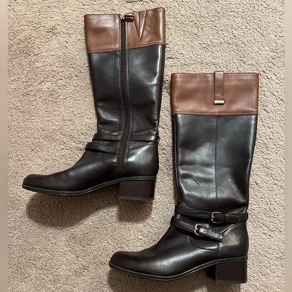 Bandolino Brown and Black Heeled Boots - Picture 2 of 3